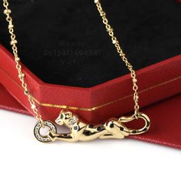 Ay3g Pendant Necklaces Panthere Necklace Women Designer for Man Diamond Emerald Gold Plated 18k T0p 925 Silver Luxury Black Spots Classic Style Jewellery 2024