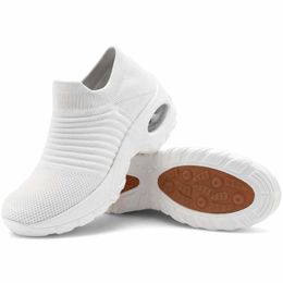 HBP Non-Brand Shock-absorbing White Walking Socks Outdoor Casual Shoes Sport Shoe Woman Fashion Sneaker