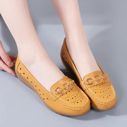 Boots New Women Genuine Leather Shoes Slipony Low Heels Chaussures Femme Casual Ballet Flats Shoes Women Loafers