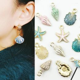 Pendant Necklaces 10 Pcs/Set Enamel Ocean Conch Shell DIY Earrings Bracelet Jewelry Makings Starfish Nautical Craft Accessories