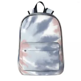 Backpack Pale Blue And Peach Swirl Tie Dye Pattern Backpacks Children School Bag Shoulder Laptop Rucksack Waterproof Travel