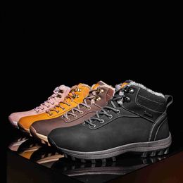 HBP Non-Brand US Stock Drop shipping Water Resistant Non Slip Fur Lined Men Women Ankle High Top Winter Snow Hiking Boots