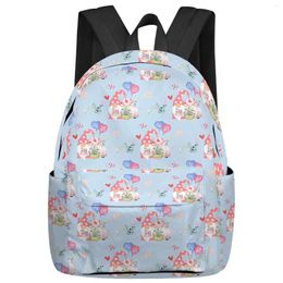 Backpack Valentine's Day Balloon Flower Dwarf Heart Student School Bags Laptop Custom For Men Women Female Travel Mochila