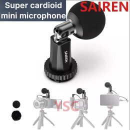 Microphones SAIREN Decent Mic I On Camera Microphone 3.5mm Super Cardioid 360° Mini Microphone for Phone DSLRs Action Cameras Directly VLOG