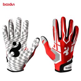 Gloves Boodun 1 Pair Rugby Gloves Full Finger Anti Slip Gel Baseball American Football Gloves Outdoor Sport Gloves for Men Women