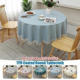 Table Cloth Nordic Home Tassel Tablecloth Round Plain Linen Japanese Style Cover Dining Coffee Living Room Desk Decor