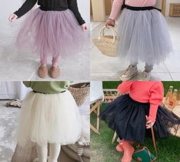 Girls lace tulle tutu skirt pants kids elastic high waist gauze princess skirt trouser 2022 spring children birthday party clothin5619315