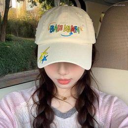 Ball Caps Korean Tide Brand Star Hole Cotton Baseball Cap Men Women Street Colour Embroidered Couple Sun Hat