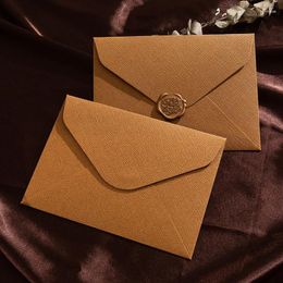 Gift Wrap 50pcs/lot Envelope Western Style Linen Texture Paper Postcards Envelopes For High-grade Wedding Invitations Business Stationery