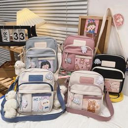 Bag Japanese Sweet Girl Shoulder Cartoon Cute Nylon Waterproof Student Crossbody Shopping Commuting Coin Purse Handbag Woman