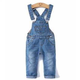 0-8T Spring Kids Overalls Slim Trousers Boys Girls Suspender Bib Denim Pants Kids Jeans Jumpsuit Clothes Children Clothing 240305