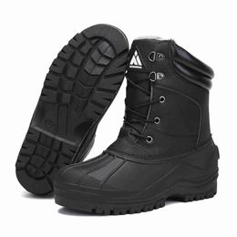 HBP Non-Brand Waterproof Winter Snow Boots Insulated Fur Lined Outdoor Anti Slip Work Hiking Walking Boot