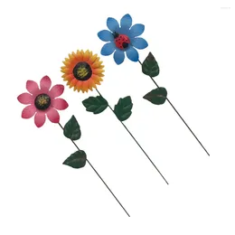 Garden Decorations 3 Pcs Wrought Iron Flower Stake Plant Outdoor For Patio Metal