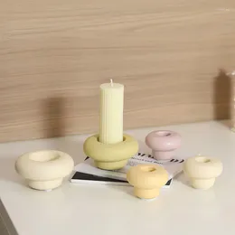 Candle Holders 1pc Cream Colour Minimalist Holder Nordic Style Ceramic Home Decor Candlestick Container Romantic Ornaments