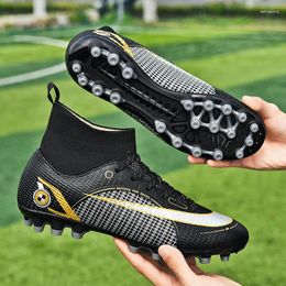 American Football Shoes 2024 Black High Men's Sneakers Trainers Outdoor Unisex Spikes Soccer School Crampons Boots For Teenagers