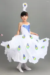 Stage Wear Sequined Children's Dance Clothes Peacock Big Expansion Skirt Modern Classical Performance