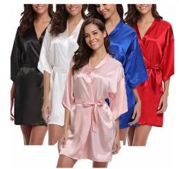 Sleepwear 4xl.women's Satin Wedding Kimono Bride Robe.sleepwear Bridesmaid Robes Pamas Bathrobe Nightgown Spa Bridal Robes Dressing Gown