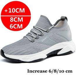 Sneakers Men Elevator Shoes Height Increase Shoes For Men Casual Insole 10cm 8cm 6cm Optional Heels Moccasins Taller Male 240401