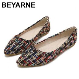 Boots BEYARNE Women Flat Shoes Slipon Cotton Flat Loafers Comfort Driving Flats Fashion Breathable Ladies Lazy Boat Shoes Plus Big