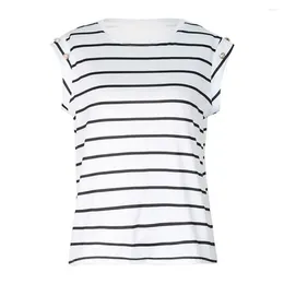 Women's Blouses Striped Top Breathable T-shirt Print Tunic Tops For Women Streetwear Vest With Loose Fit Summer Outfit A