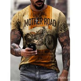 New Mens Motorcycle Leisure Digital Printing Slim Fit Mens T-shirt