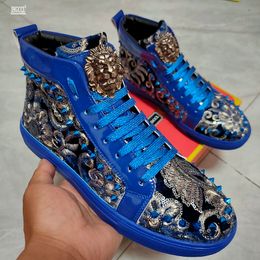 European station new type of embroidery is recreational boot Korean edition vogue high helps plank shoe zapatillas hombre