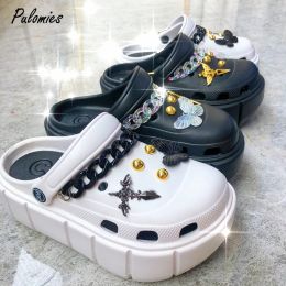 Boots Fashion Women Slippers Sandals Punk Platform Clogs With Charms Thick Sole EVA Flip Flops Comfortable Casual Shoes For Female 41