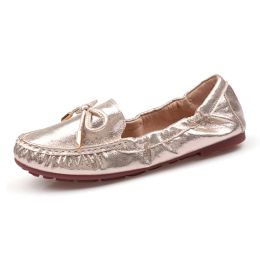 Shoes gold/silver sequined foldable ballet shoes woman bowtie flats glitter leather bow espadrilles women loafers schoenen vrouw