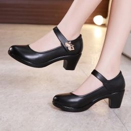 Pumps Black White Elegant Middle Heel Ladies Wedding Bride High Heels Shoes Women Pumps Small Plus Size 33 43 Tacones Mujer Big Size