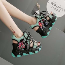 HBP Non-Brand Wedges Platform Sandals Women Fashion Height Increasing Ladies Sandal High Heels Shoes Woman Sport Beach Sandalias