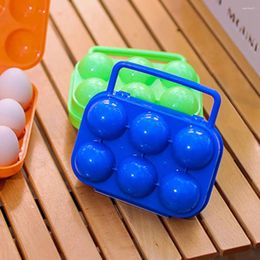 Storage Bottles 6-Grid Eggs Boxes Shockproof Portable Egg Container Dropproof Refrigerator Case Non-slip With Handle Kitchen Supplies