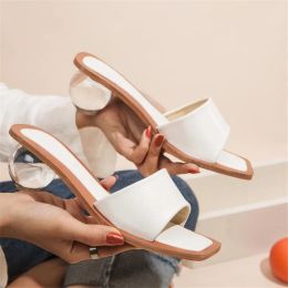 Slippers Size 3543 Clear Crystal Round Ball Heels Slippers Women Summer Beach Peep Toe Slides Shoes Woman Flip Flops Sandals