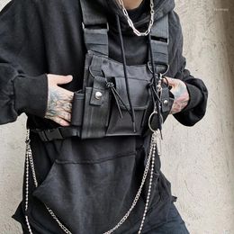 Waist Bags Functional Tactical Chest Rig Bag For Unisex Fashion Hip Hop Vest Streetwear Pack Women Black YB415