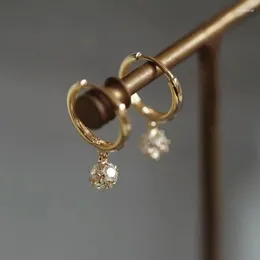 Hoop Earrings 925 Silver Needle Crystal Zircon Golden Round Geometric Flower Rhinestones Classic Jewellery Party Gifts