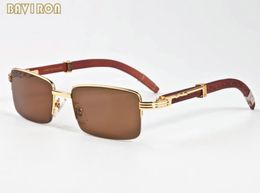 with box 2017 retro vintage sunglasses for men lunettes de soleil homme gold sivler metal frames wood bamboo sunglasses6287464