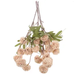 Decorative Flowers 4 Pcs Artificial Flower Decoration Elegant Dandelions Fake DIY Bouquet Stems Small Ball