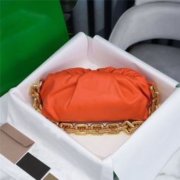 Designer Luxury The Chain Pouch Clutch Bag Orange with Gold Hardware Shoulder Bag 6708 7A Quality