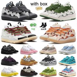 aaa+Quality Lavins Designer-Schuhe lavin Damen-Plateau-Leder-Panzer-Sneaker mit geprägtem Mutter-Kind-Nappa-Kalbsleder, doppelte Damen-Schnürsenkel,  Lanvin Lanvins 【code ：L】 Shoes