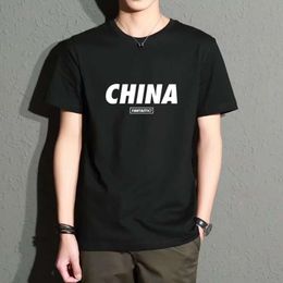 China-chic Sleeved Clothes White Short T-shirt Printing Fashion Brand Chinese Style Ins Men's Clothing Summer