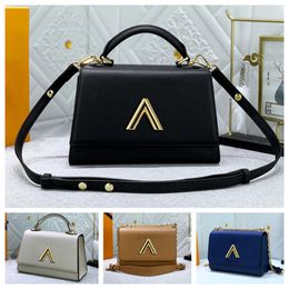 Luxury Simple Twist Shoulder bag Designer bag tote bag Women Crossbody bag v Lock Luxury flap Envelope bag High Quality Water Ripple Leather Shoulder handbag