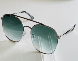 Pilot Sunglasses for Men Silver Frame Green Gradient Lens Men Fashion Sun Glasses uv400 protection Eyewear Summer with box9711029