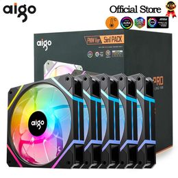 Aigo AM12PRO Computer Case Fan Ventoinha PC 120mm Rgb Kit Water Cooler 4pin PWM CPU Cooling 3pin5v argb 12cm Ventilador 240314