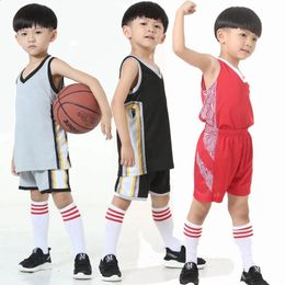 Kids Basketball Jersey Sets Uniforms kits Child Boys Girls Sports clothing Breathable Youth Training basketball jerseys shorts 240315