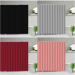 Modern Black Red Hray Pink Print Shower Curtains Bathroom Waterproof Fabric Bath Curtain Set Home Bathtub Decor Screen With Hook 240313