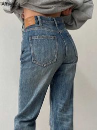Women's Jeans S-4XL Jeans Women Leisure Denim All-match Loose New Straight Full-length Spring Streetwear Simple dent Vintage DistressedC24318