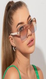 Sunglasses Allinone Square Largeframe European And American Gradient Street Shooting Metal Glasses6340985