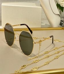 Fashion trend designer women sunglasses 2043 Summer Vintage metal round shape chain glasses Charming wild style UV Protection come2559675