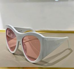 Oversize Oval Wrap Sunglasses for Women White Pink Lens Large Sunglasses Frame Womens Fancy Sun Summer Glasses UV Eyewear with Box9520219