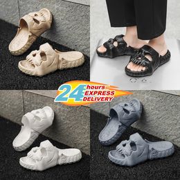 Summer Men's and Women's Slippers Solid Colour Skull Head Flat Heel Sandals Depusz Designer High Quality Fashion Slippers Waterproof Beach Sports Slippers GAI