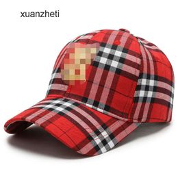 B hat baseball cap Baseball cap Mens spring cap fashionable plaid cap embroidered cap outdoor sunscreen cap female sport hat L7WR L7WR